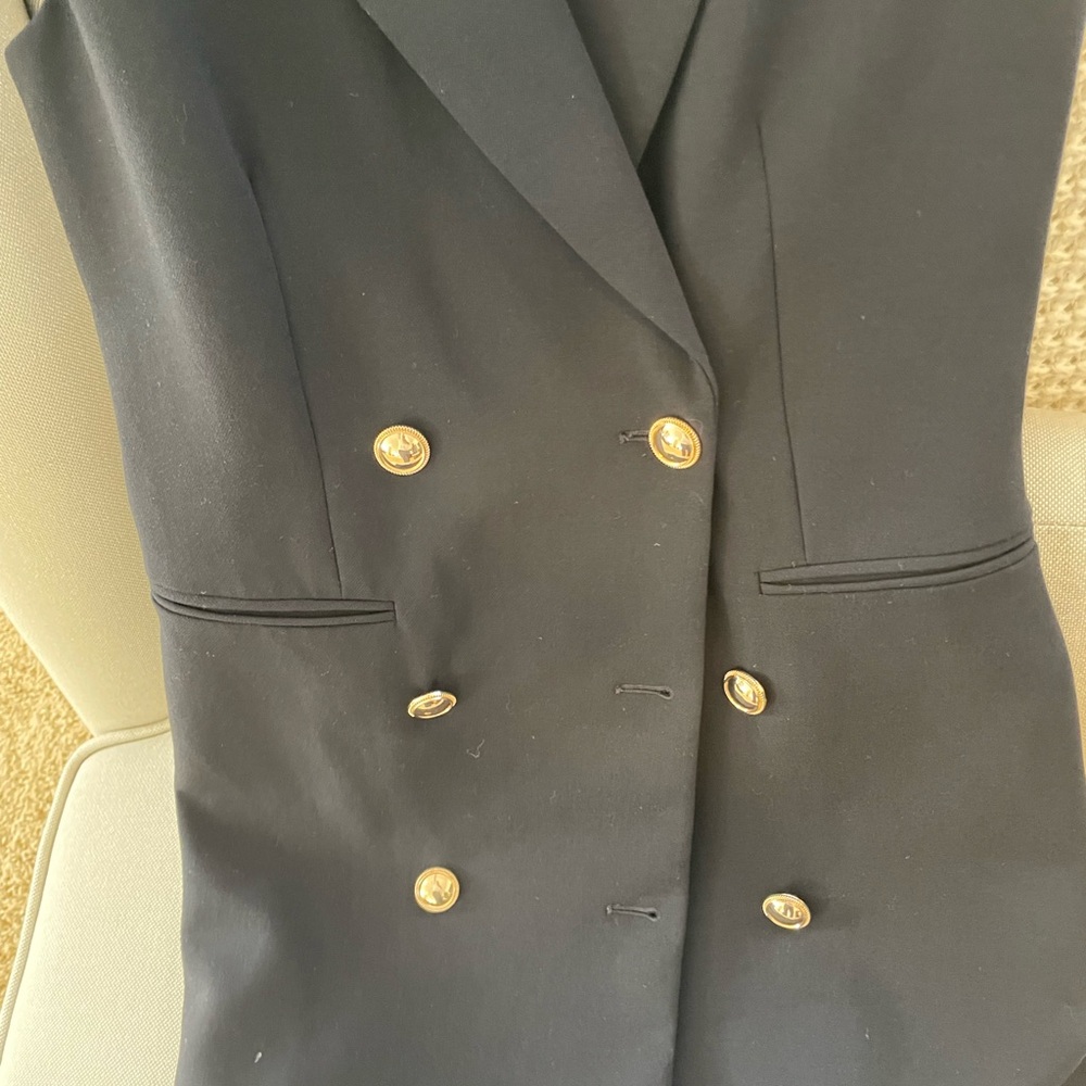 French Connection Black Whisper Sleeveless Blazer Dress XXS/2 size - Picture 7 of 7